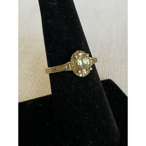 D'jiy 925 Sterling Silver Citrine Ring Size 7 Vintage State Jewelry